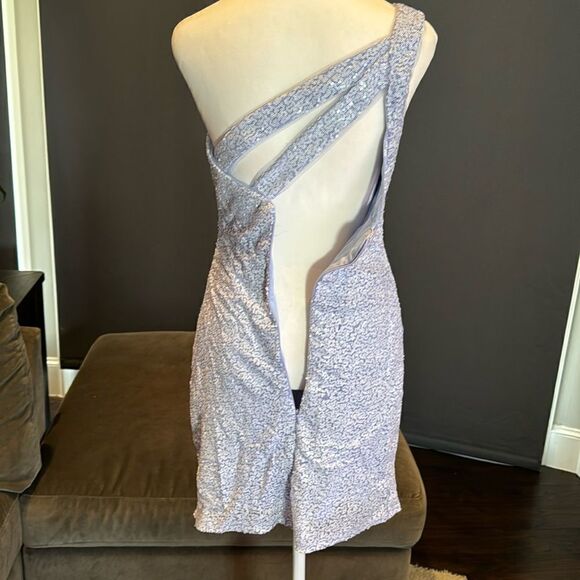 Women’s Lavender Sequined One Shoulder Short Prom Party Homecoming Dress Size 2 - Picture 8 of 13